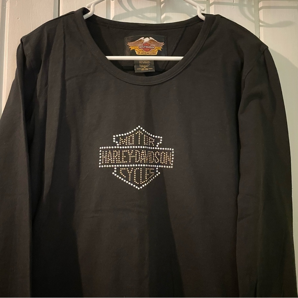 Harley Davidson bling long sleeve tee-medium EUC